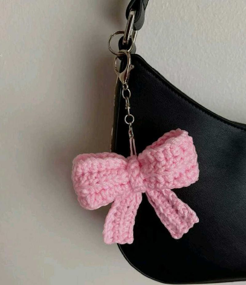 Cute Pink Bow Bag Charm