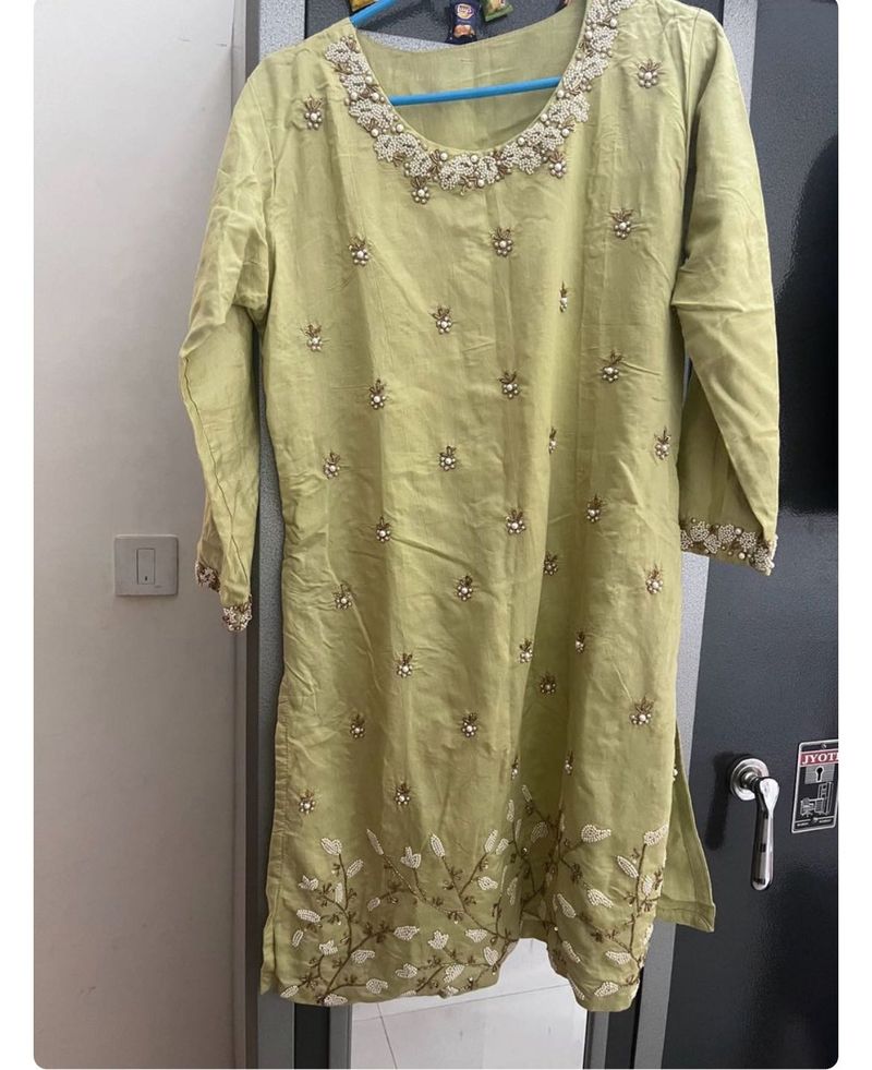 Sea Green Kurti With Palazzo
