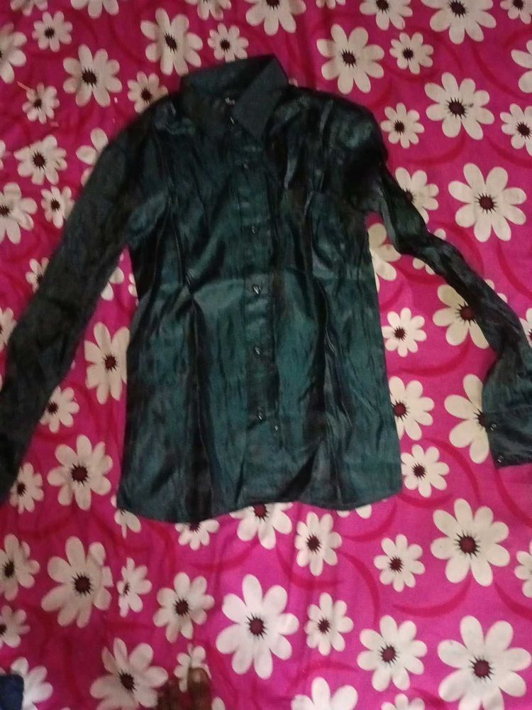 Green Button-Down Shirt