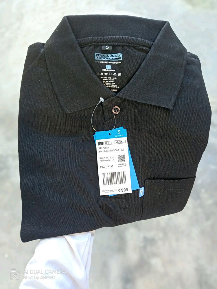 Printoonistic Black Polo Shirt - Size M