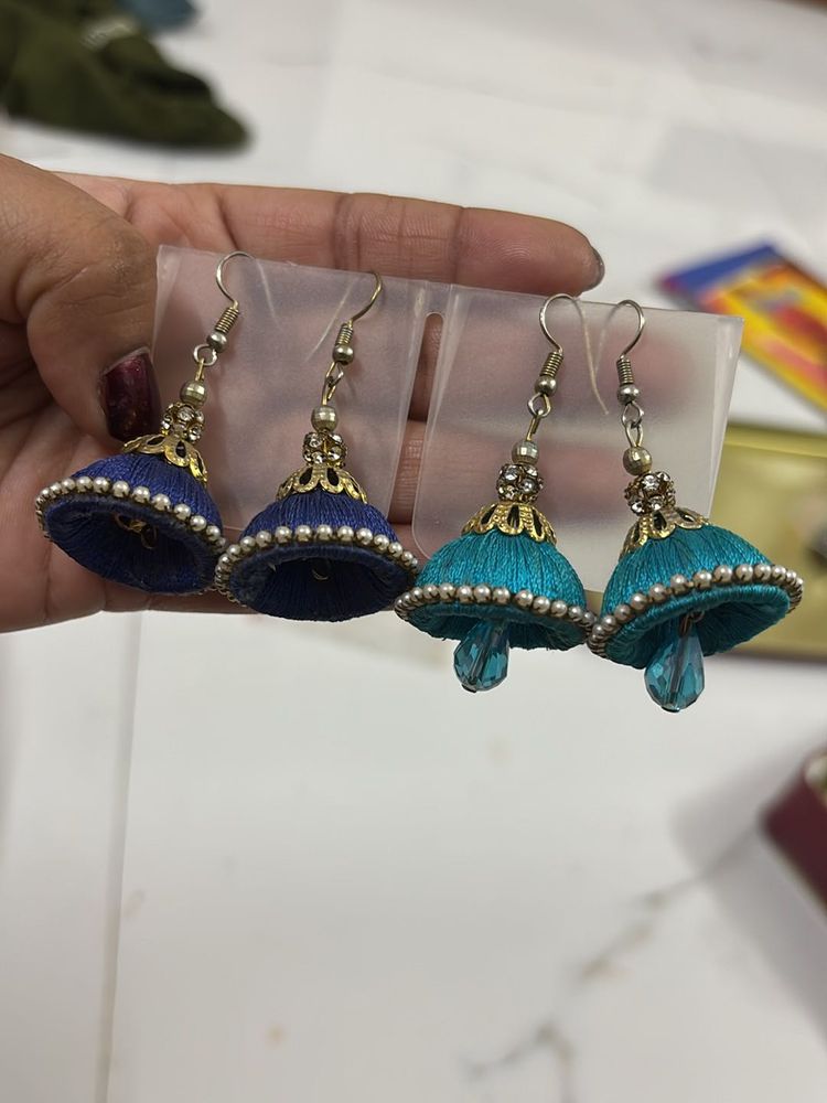 Women Silk Thread Earrings
