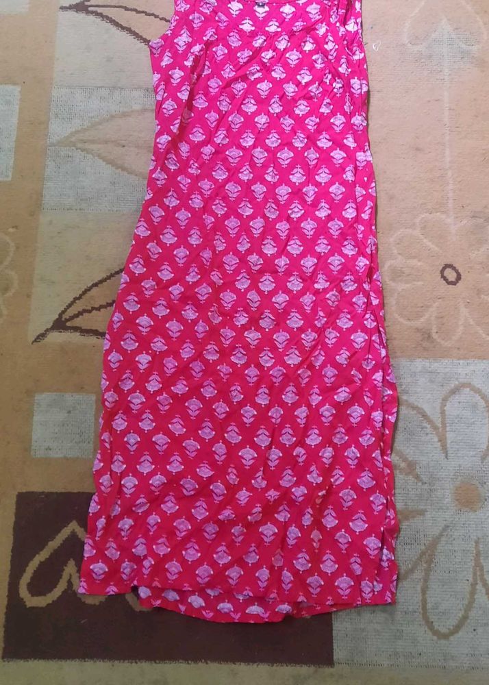 Pink Printed Kurta Size- Small