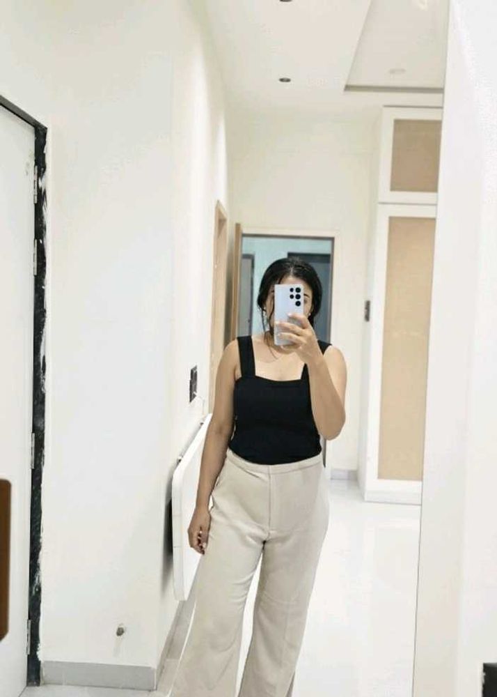 Black Tank &amp; Beige Pants Set