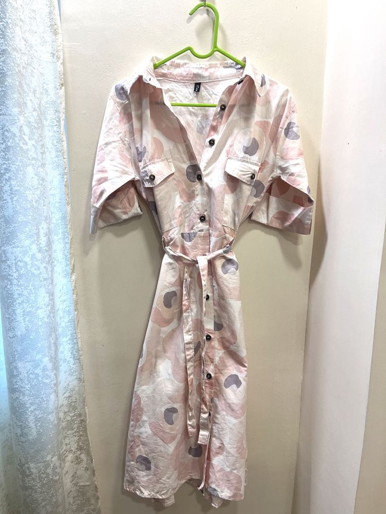 Patterned Shirt Dress
