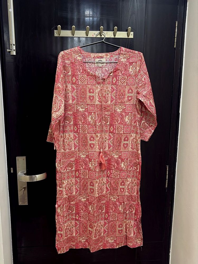 Red Paisley Print Tunic Dress