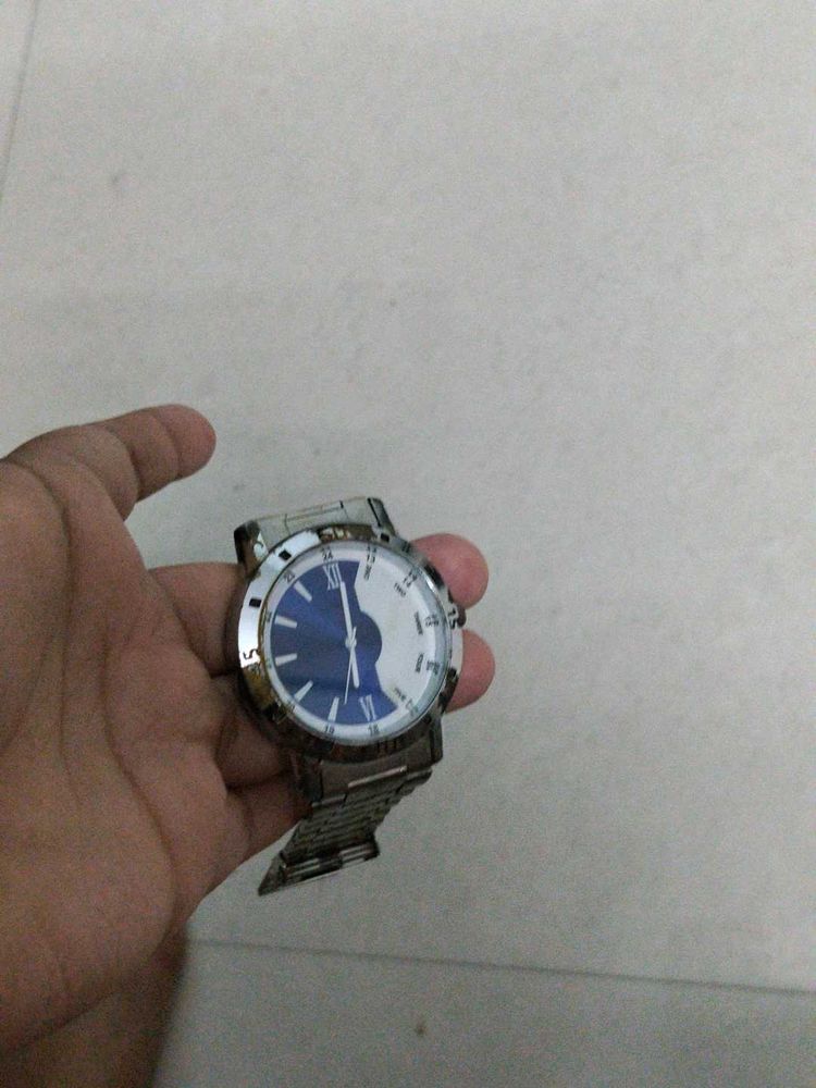 Stylish Silver &amp; Blue Watch