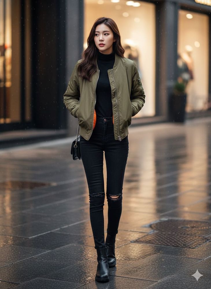 Olive Green Bomber Jacket