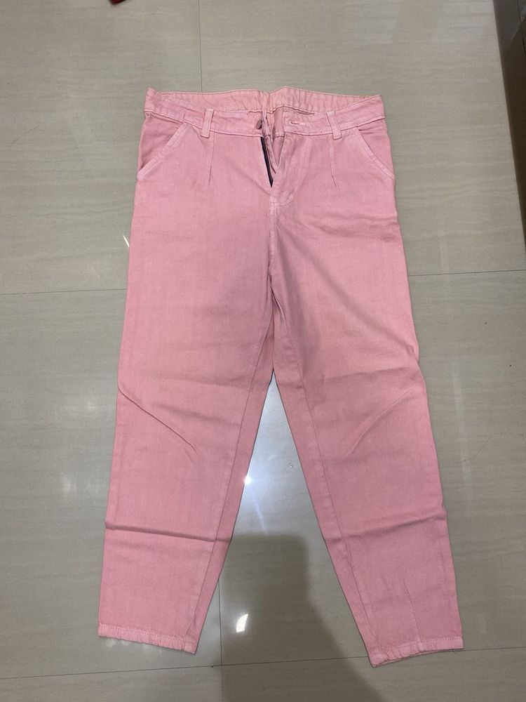 Pink Cropped Trousers