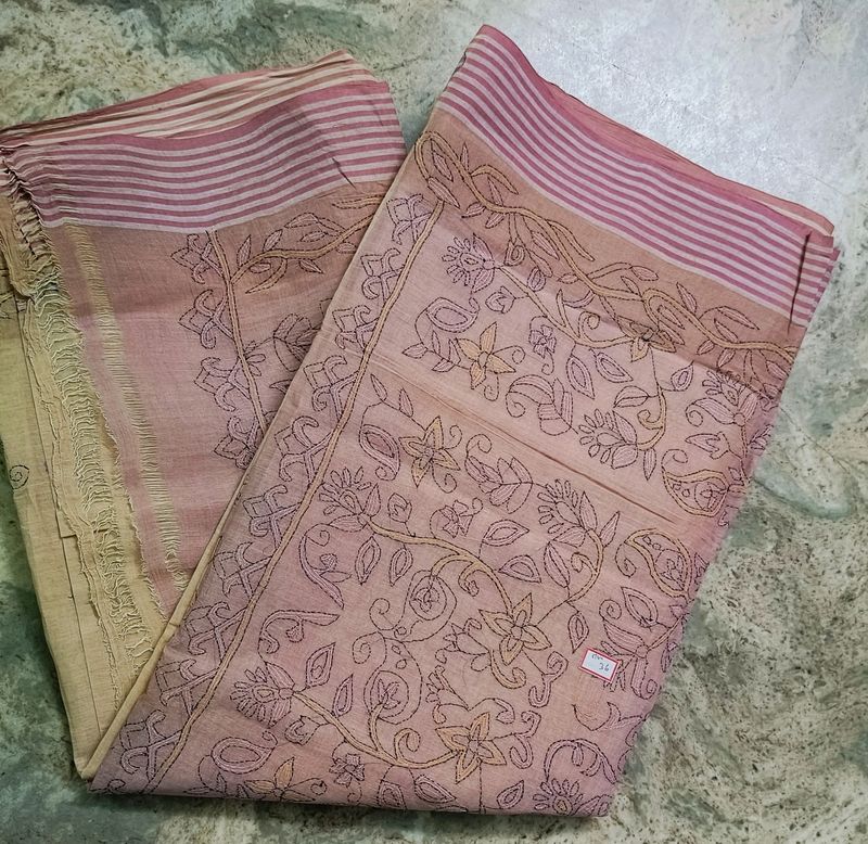 New Pure Cotton Chickankari Saree