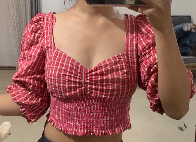 Checkered Crop Top