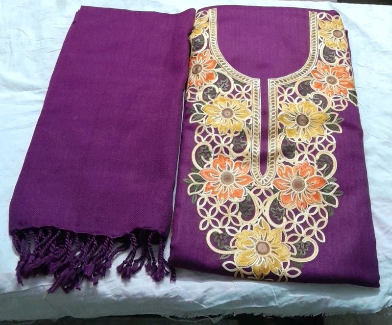 Kashmiri Ari work embroidred woolen salwar suit