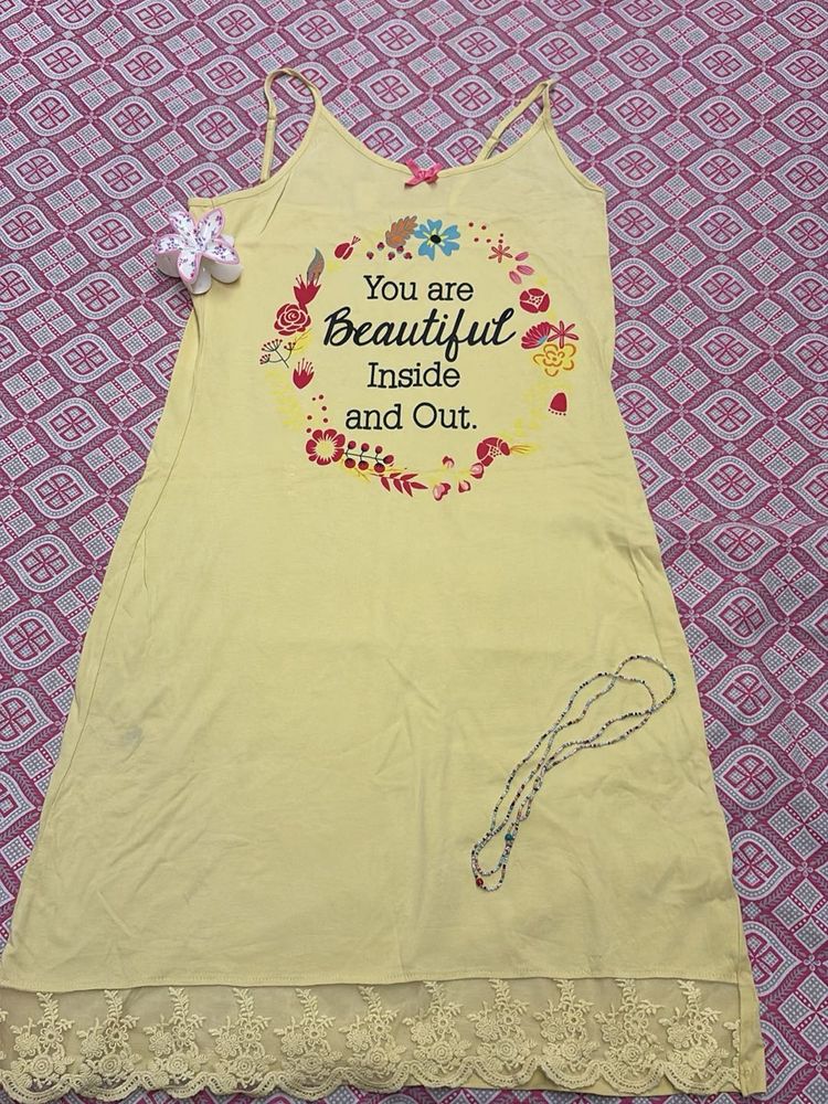 Cute Night Dress With Lace 🧸🎀