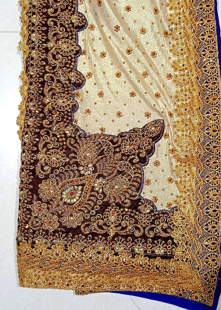 Sari with Gold Detailing