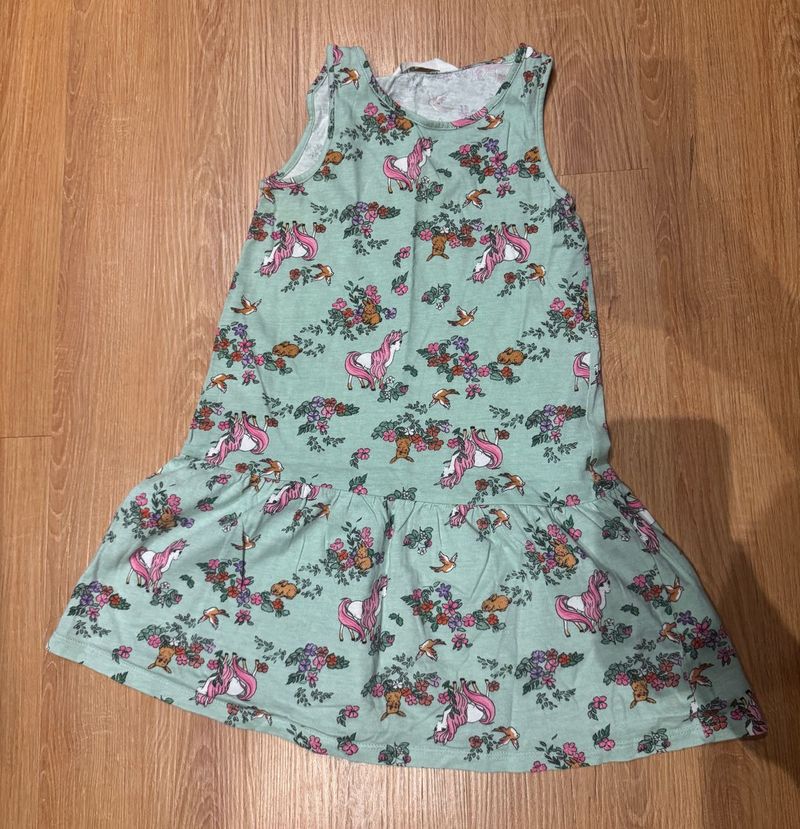 Light Green H&amp;M Dress With Unicorn Design