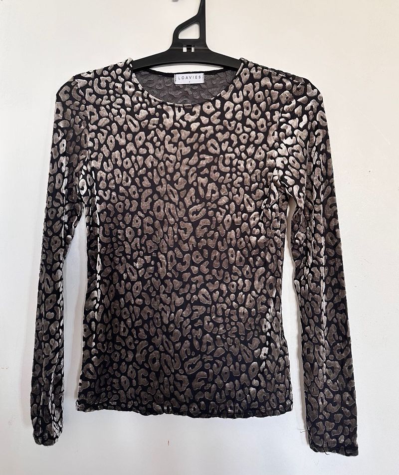 Animal Print Shiny Top
