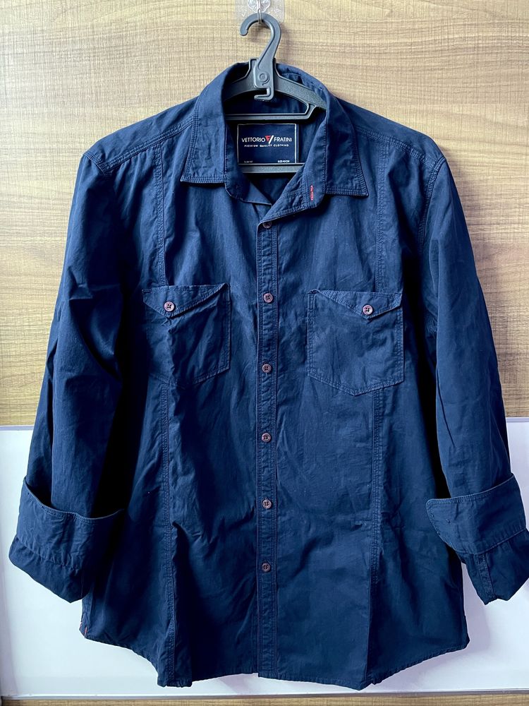 Navy Blue Casual Shirt Vettorio Fratini
