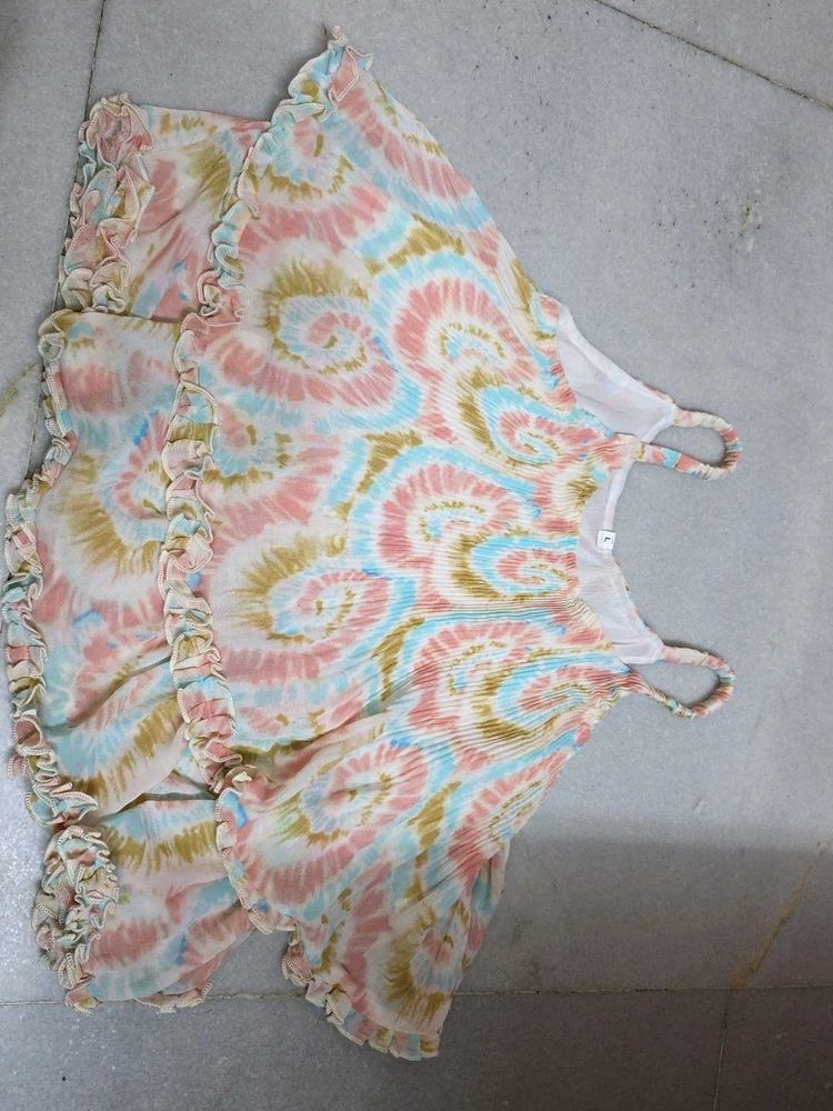 Tie-Dye Ruffle Top