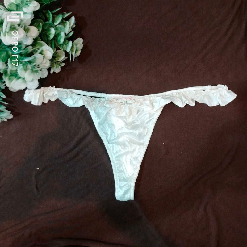 White satin Thong