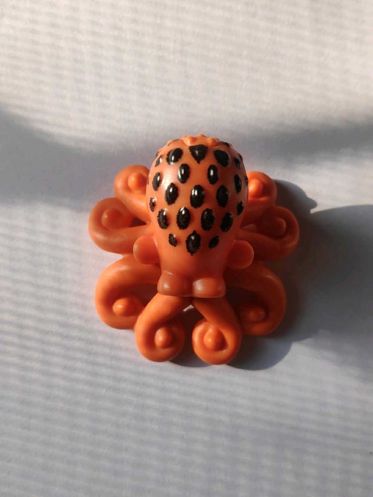 Orange Octopus Kinder Joy Toy Figure