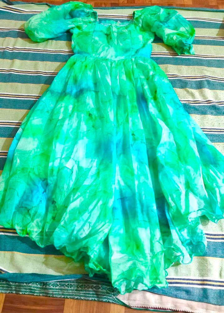 Tie-dye Green Dress