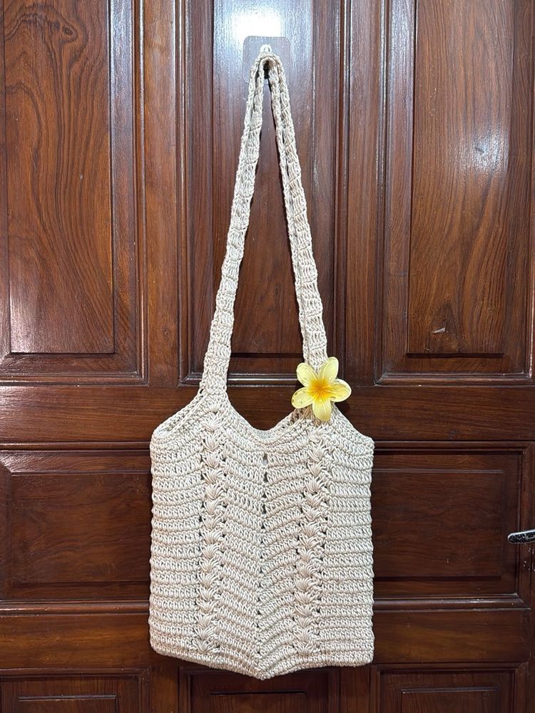 Crochet Oatmeal Handbag