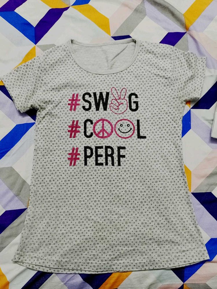 Casual Grey Stretchable Top - Swag
