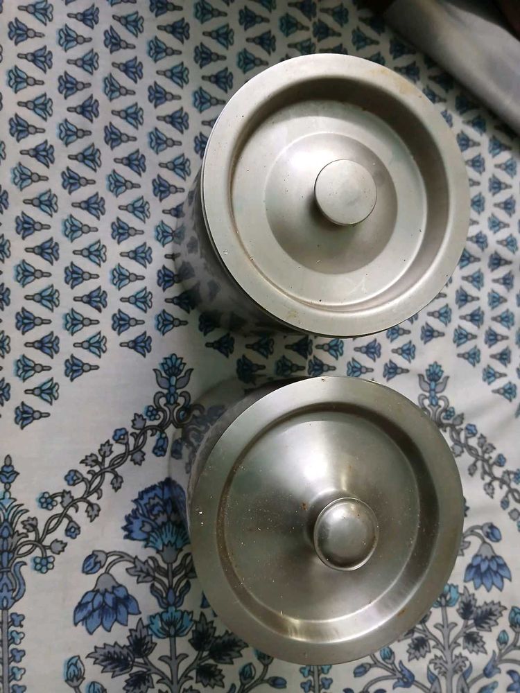 Steel Kitchen Canisters And Glass Jug