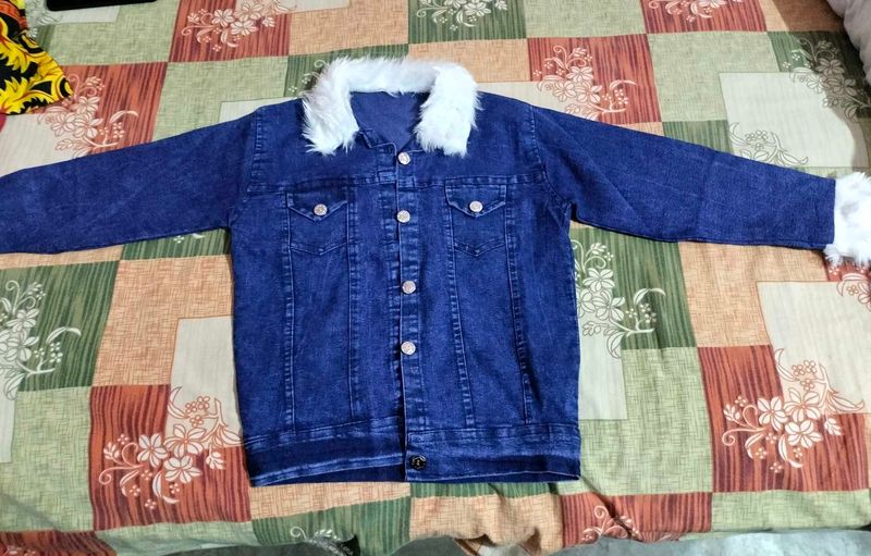 fur denim jacket