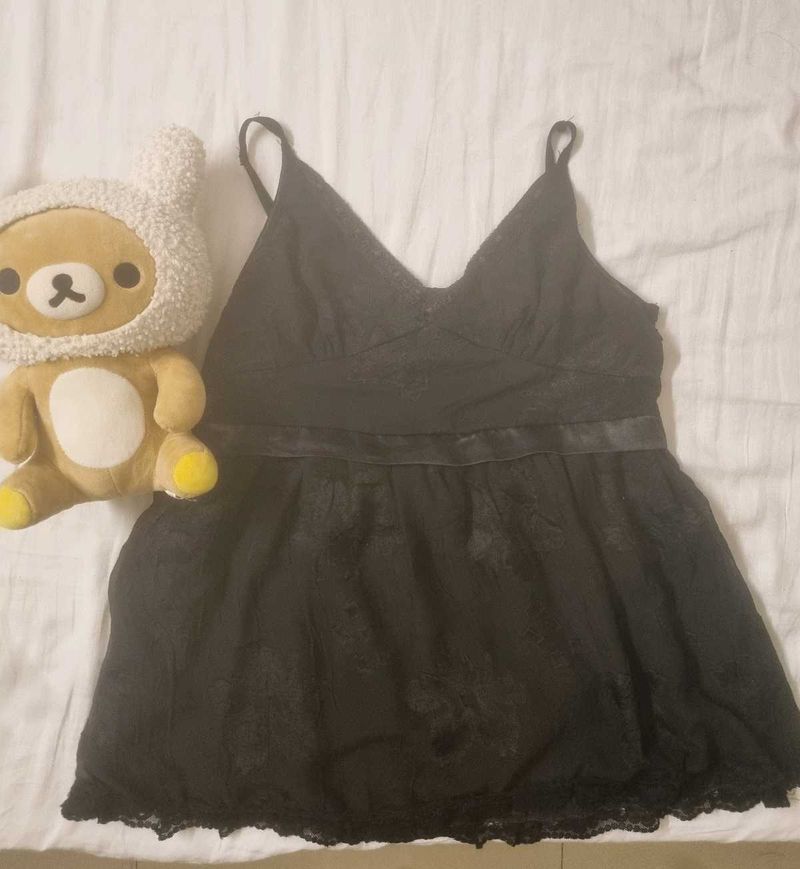 Y2k Black Spaghetti Top