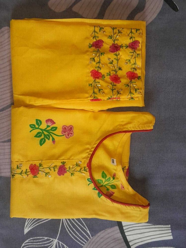 Yellow Embroidered Kurta Set