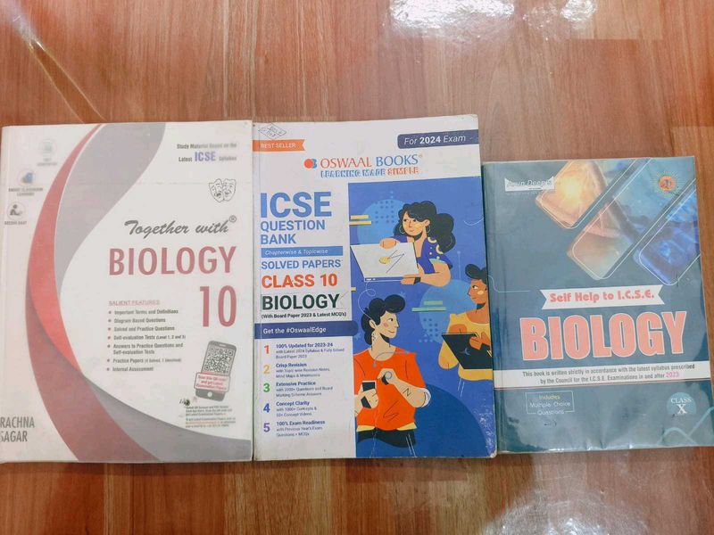 ICSE 10 Combo Of Theee Biology Book