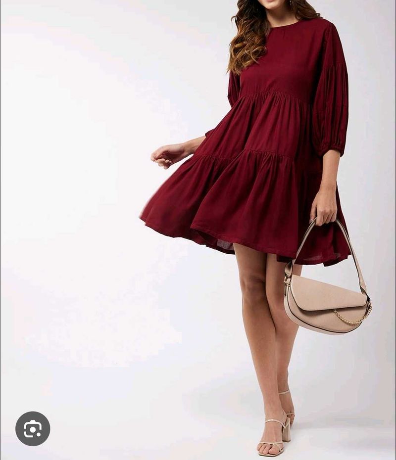 Maroon Casual Dress