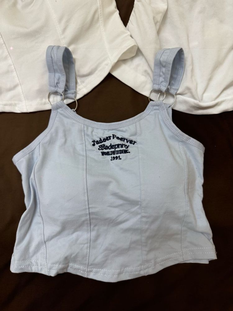 Cute Light Blue Top Size32-34 New100%