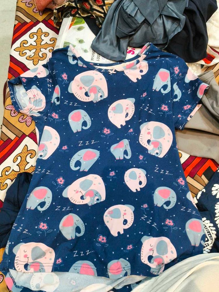 Cute Elephant Print Top