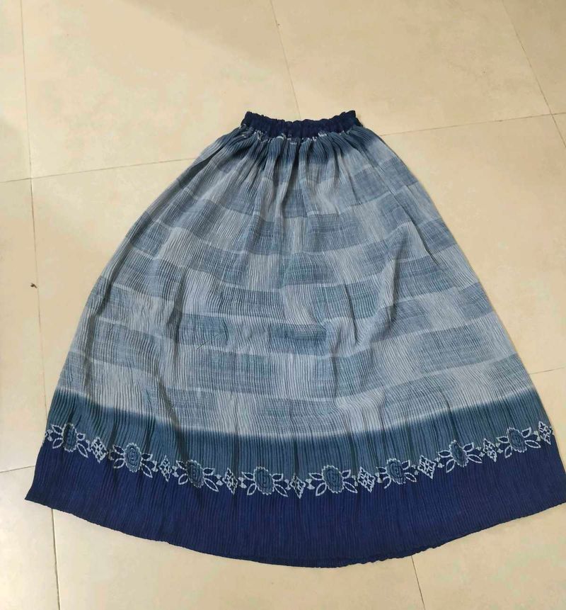 Daily wear Blue &amp; White Floral Skirt✨