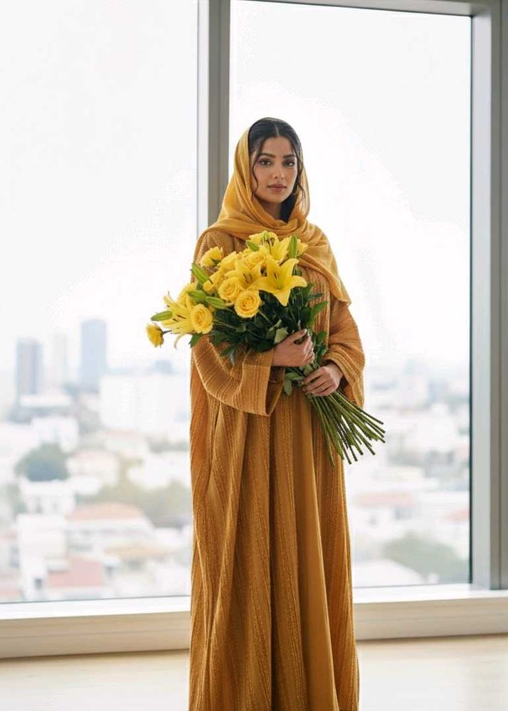 Imported Yellow Abaya With Hijab