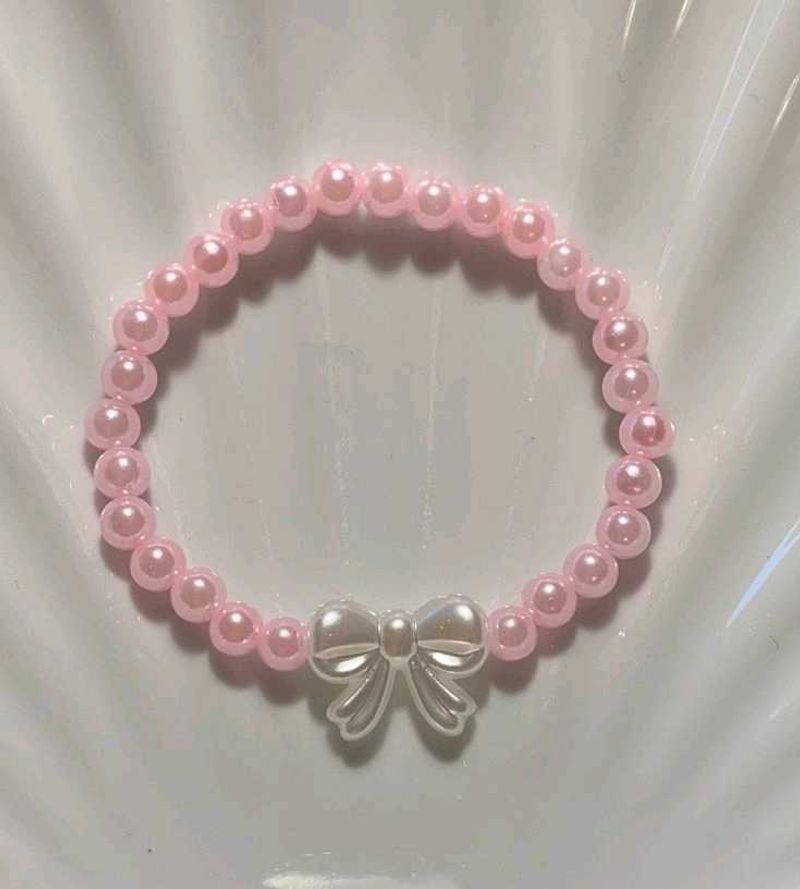 Pink Pearl Bow Bracelet