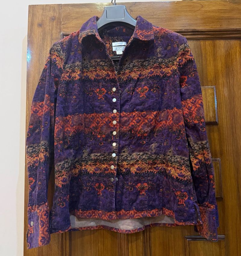 Patterned Button-Down Shirt