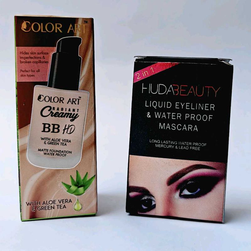 Foundation With Eye Liner &amp; Mascara