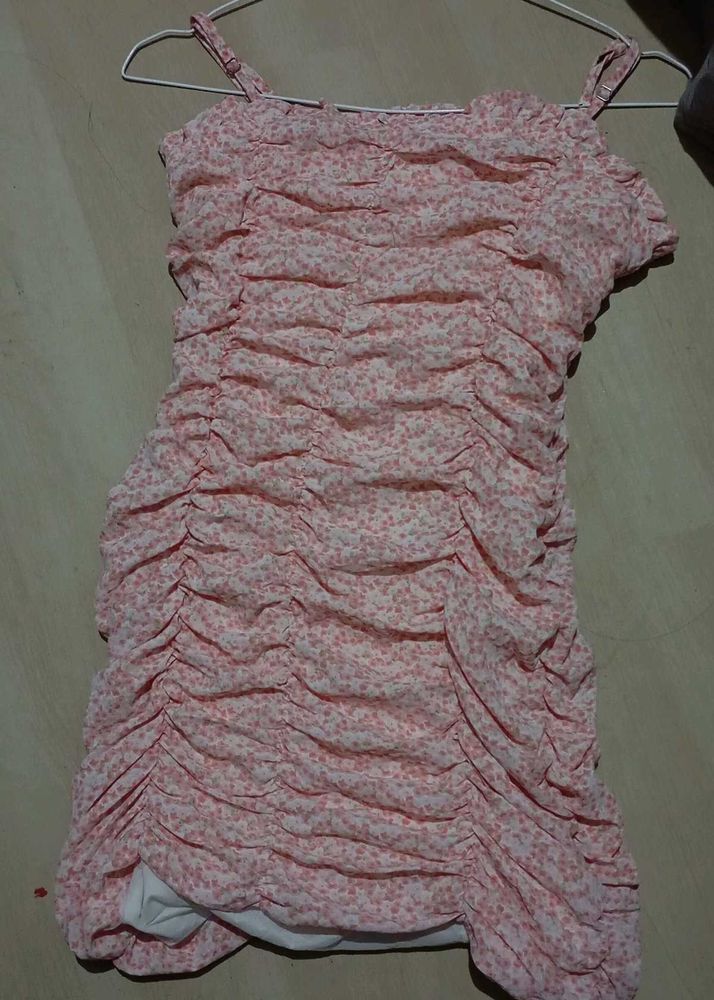 Kawai Pink Floral Mini Dress