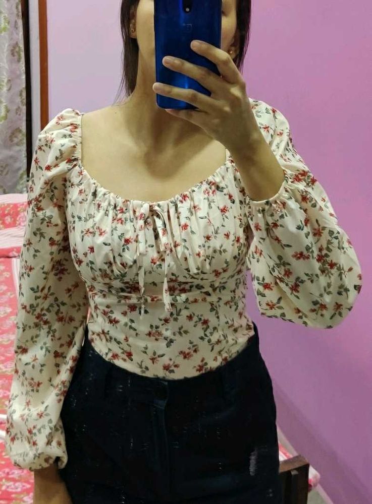 Floral Puff Sleeve Top