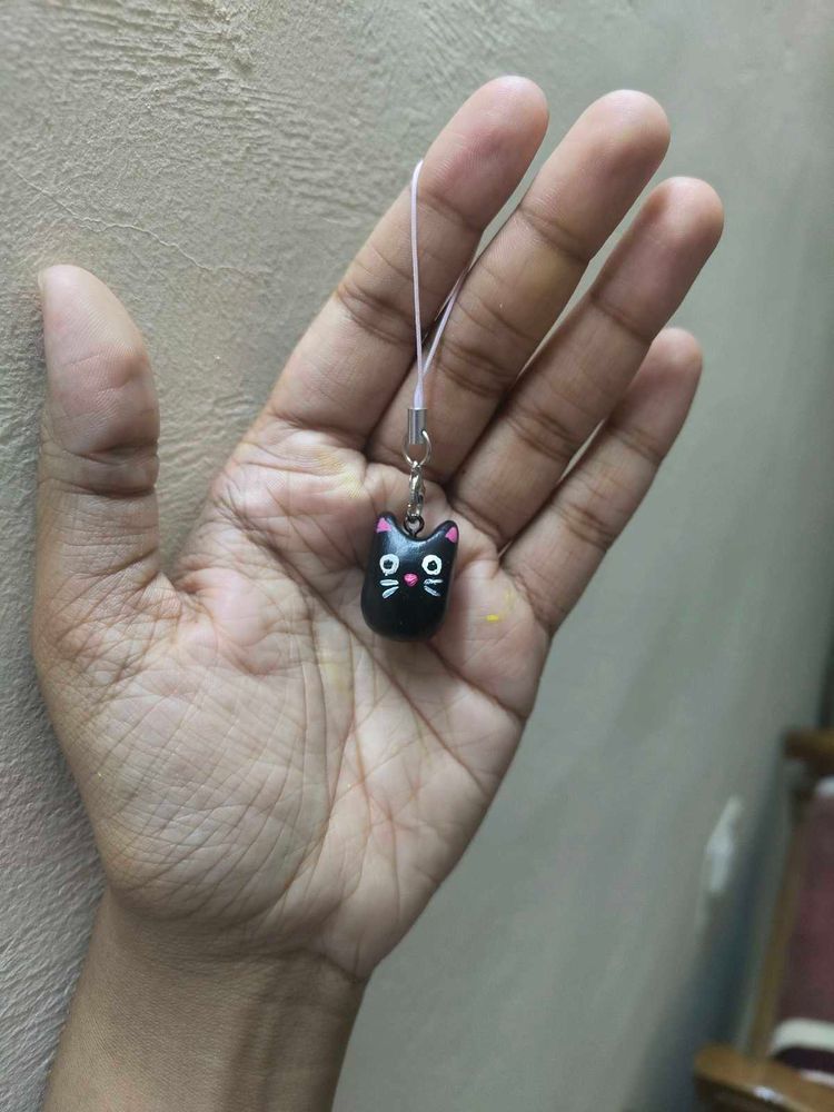 Cute Cat Phone Charm 🖤🐈‍⬛ ✨