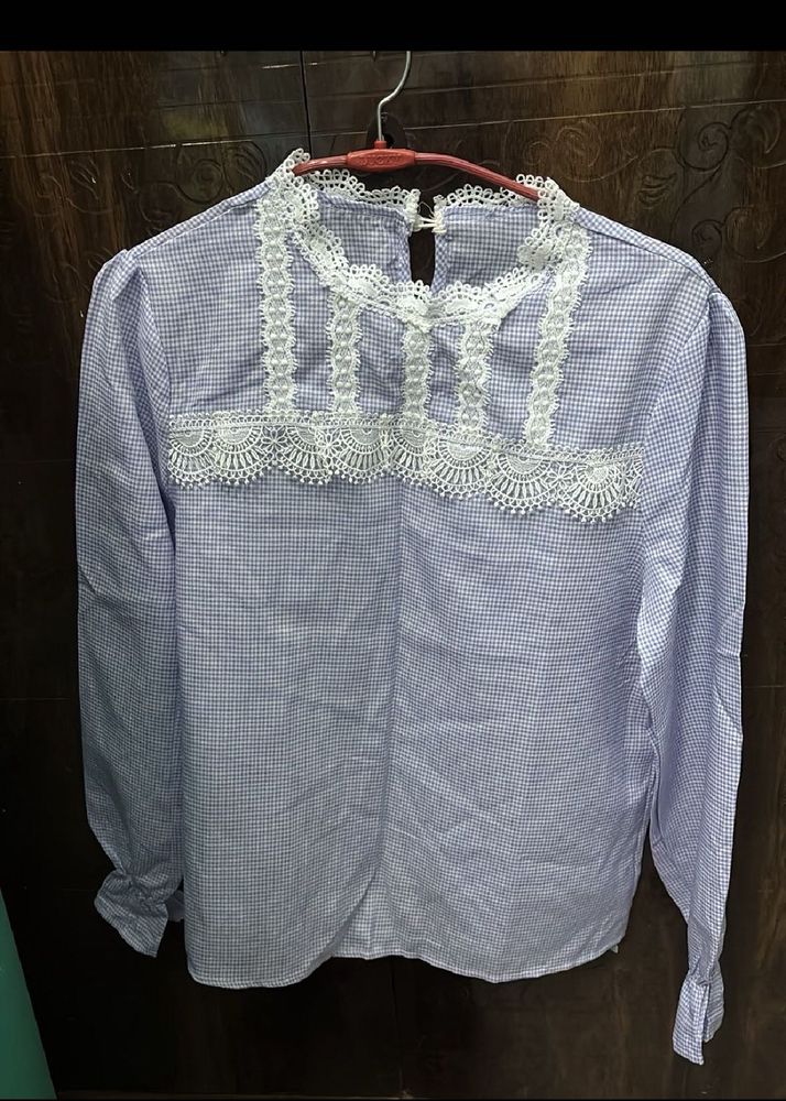 beautiful lace check top