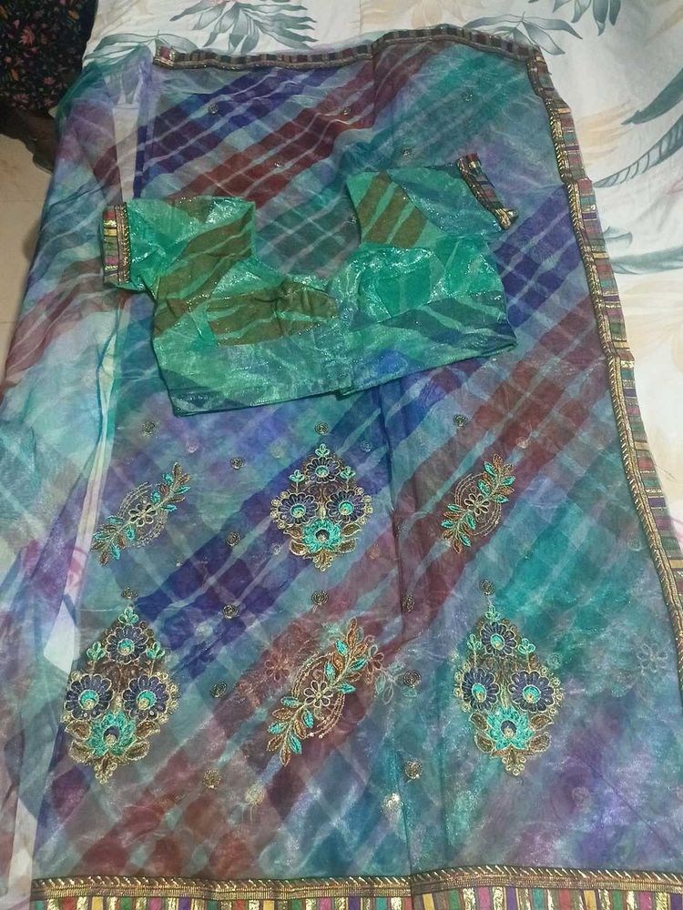 Combo Of 3 Embroidered Saree With Blouse