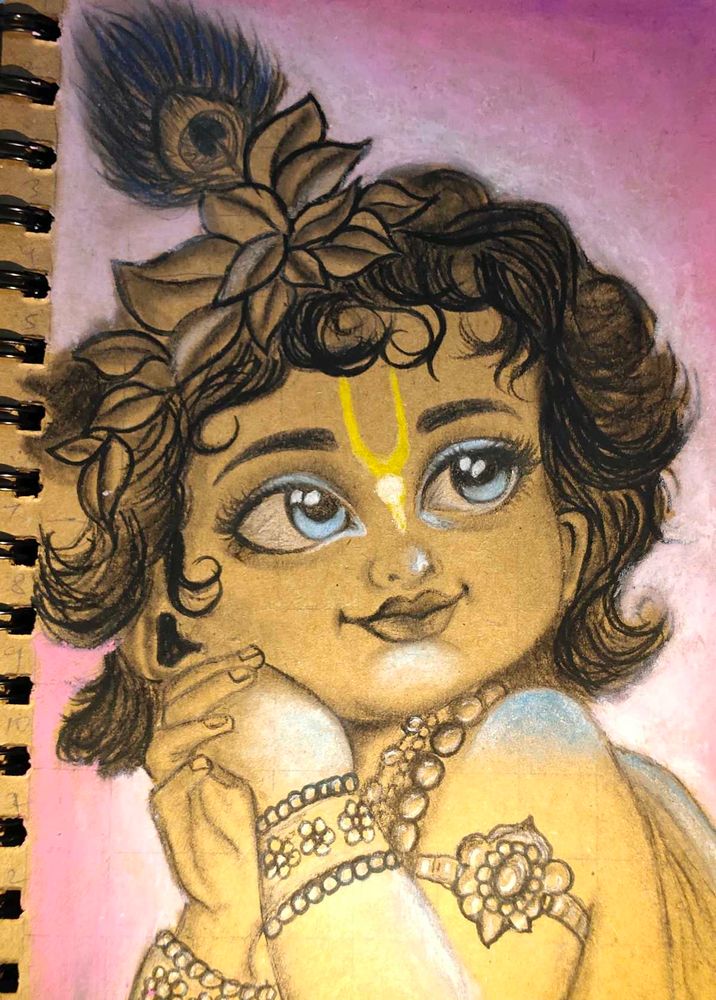 Little Cute Krishna Ji Painting
