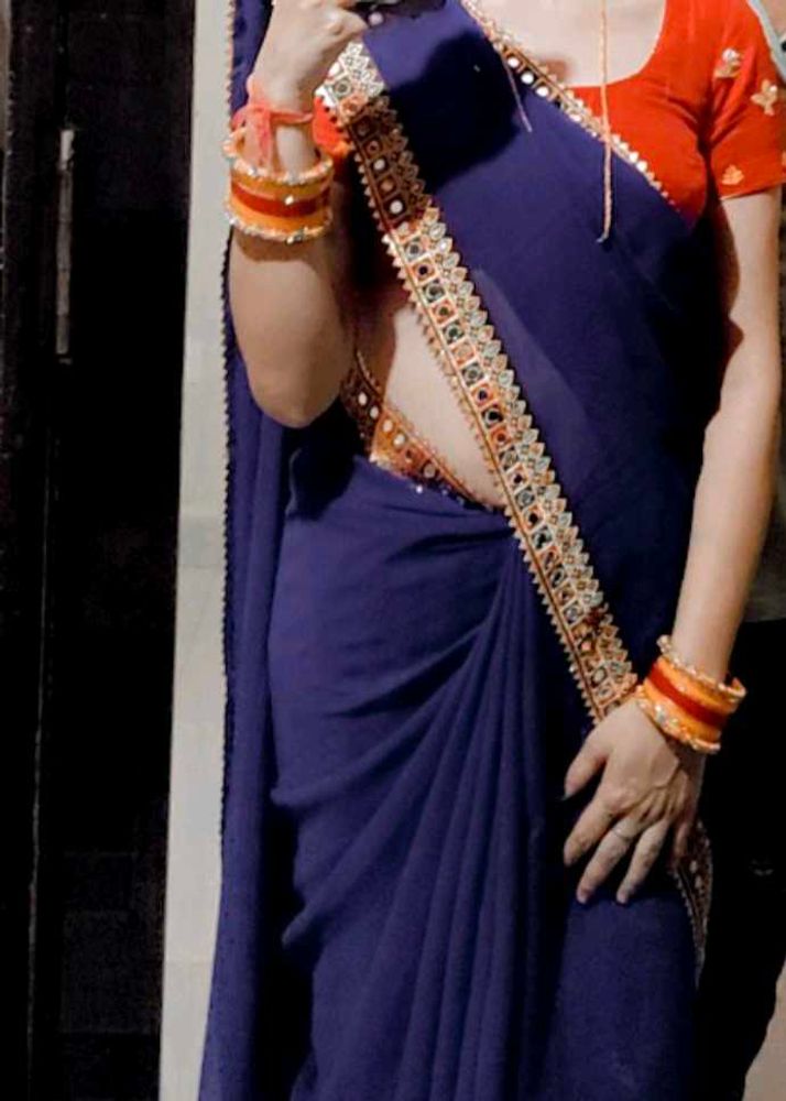 Elegant Navy Blue Saree