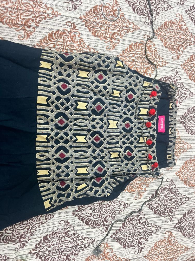 Boat Neck Dori Style Dress