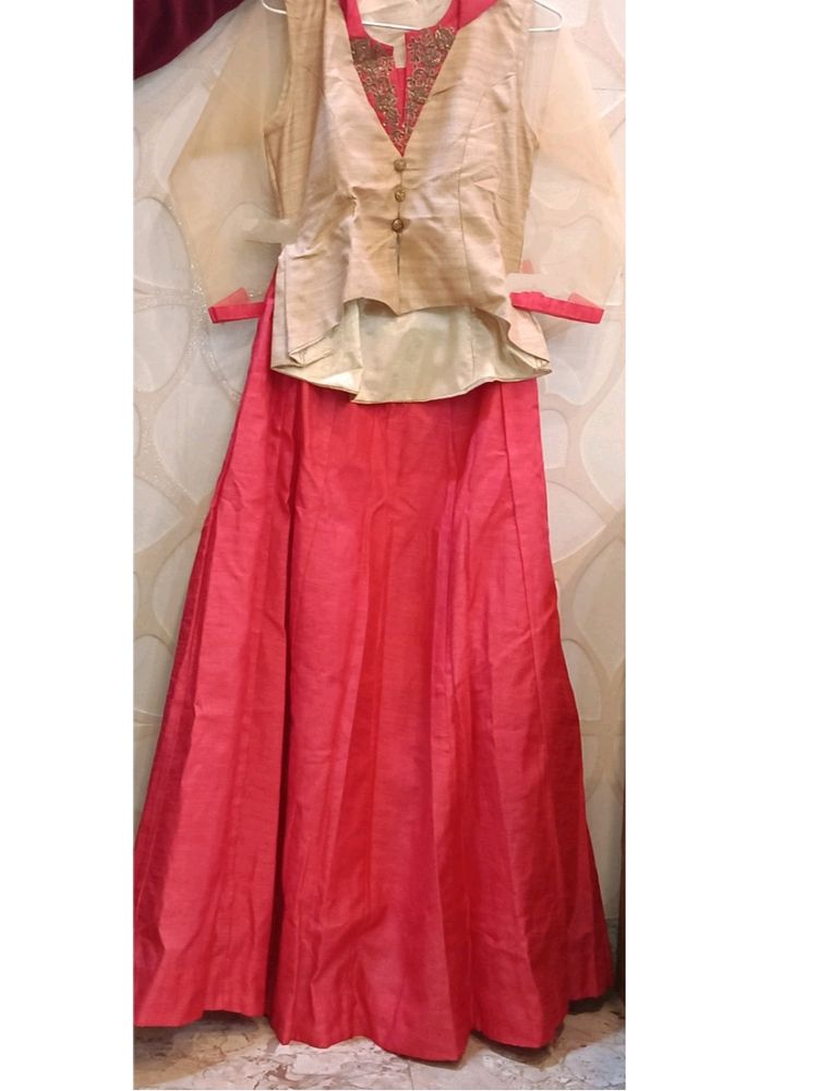 Crop Top With Skirt For (Girls)