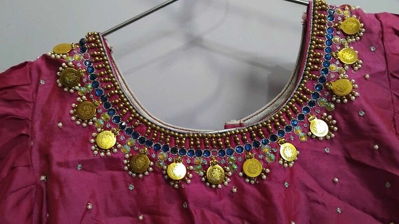 Elegant Ethnic Lahenga with Blouse Maggam Work