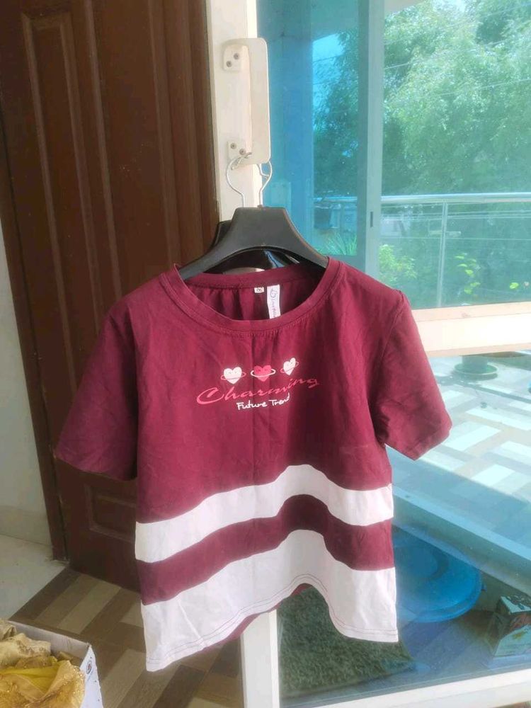 Striped Graphic Tee - Charming Future Travel